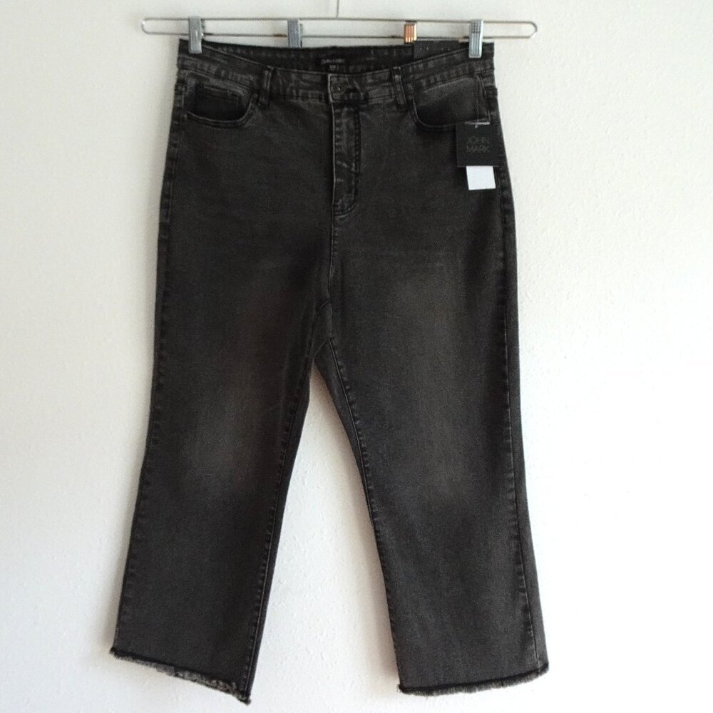 John Mark Boyfriend Jeans Women's Plus Size 16W Black Gray Denim Stretch